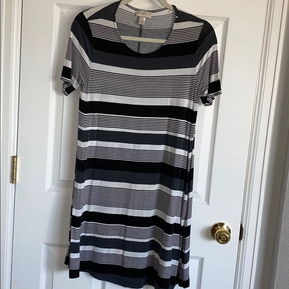 Loft Striped Swing Tee Dress